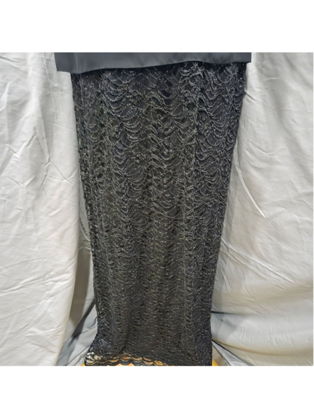 Alex Evenings Black Maxi Formal Evening Dress Alternative Goth Size 10 - Picture 3 of 4